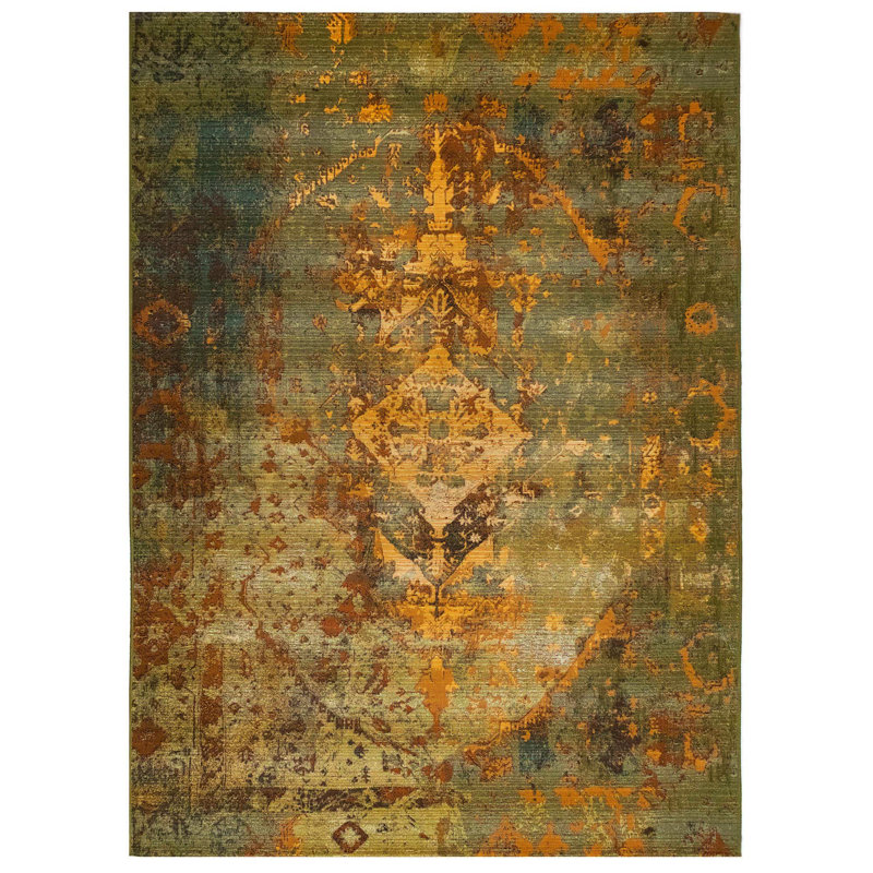 Kowalczyk Oriental Green Area Rug - Indoor/Outdoor