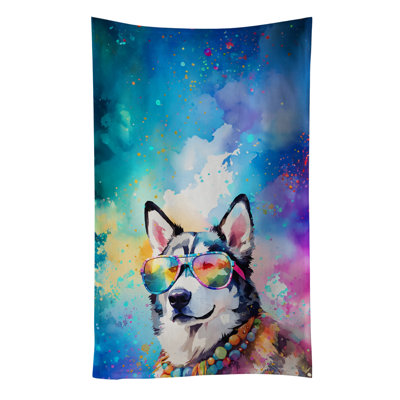 Siberian Husky Hippie Dawg Kitchen Towel