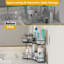 Organisateur de coin de comptoir de salle de bain à 2 niveaux, plateau de parfum de comptoir, tablette de meuble-lavabo, organisateurs de maquillage cosmétiques, noir élégant