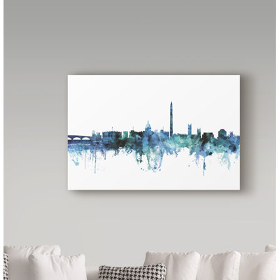 « washington dc blue blue horizon », reproduction d’impression sur toile tendue