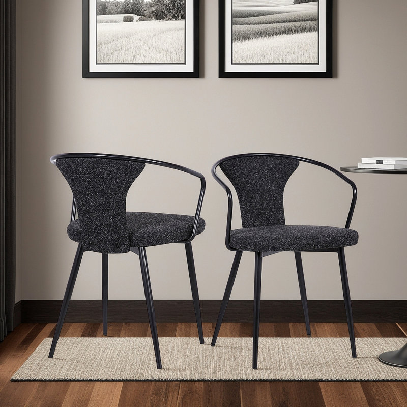 Chaise de salle à manger contemporaine en tissu