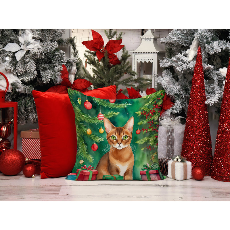 Coussin Cat, Carré 18 po, Abyssinien