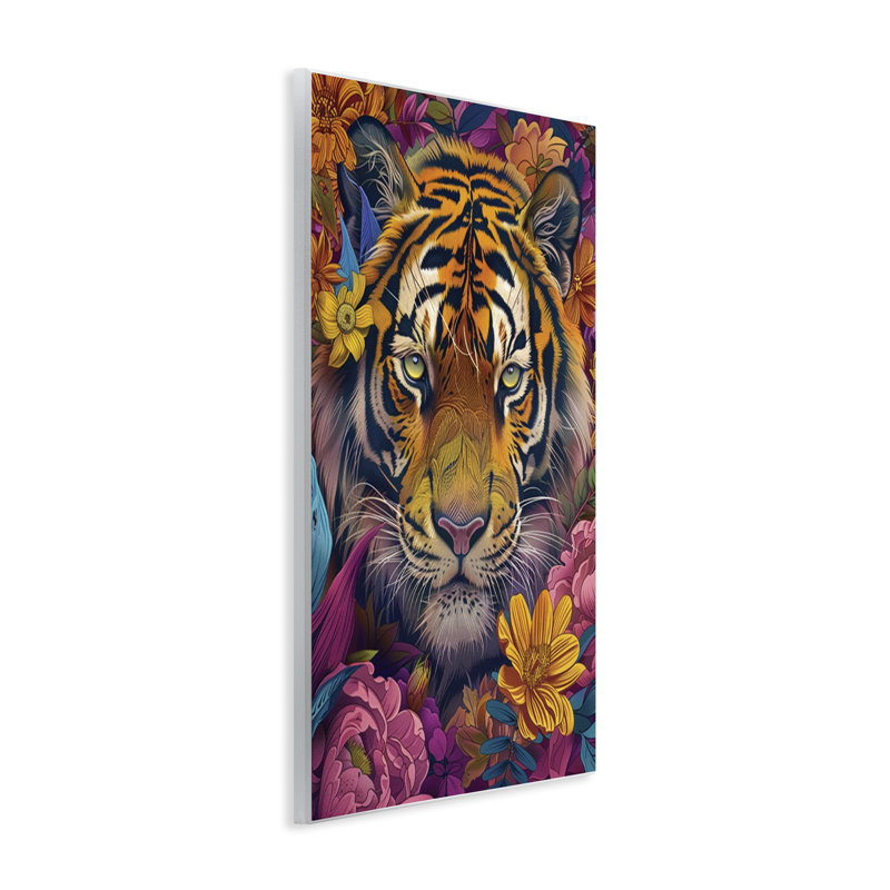 Plaque murale Peering Tiger, par LSR Design Studio, H 15 po x l 10 po