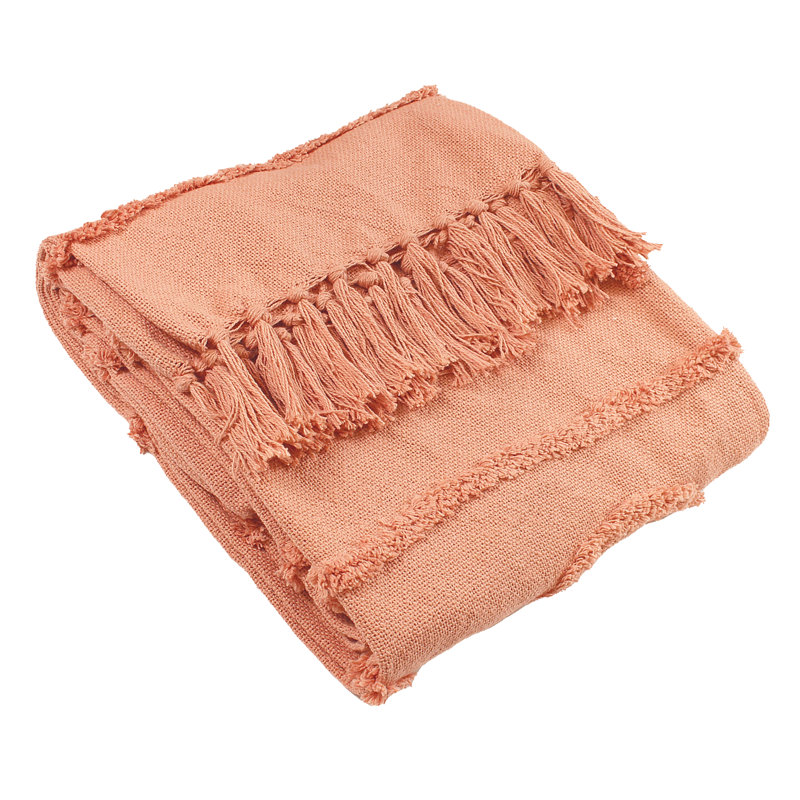 Jakarta Tufted Tasselled Throw, Blush