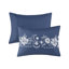 Literie céleste marine - Double / grand avec magnifique médaillon et imprimé floral décoratif-116012055