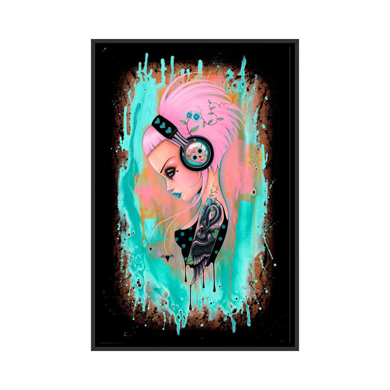 « vivace temps », reproduction d’art sur toile tendue, H 26 po x l 18 po x P 1,5 po, Toile avec cadre flottant noir