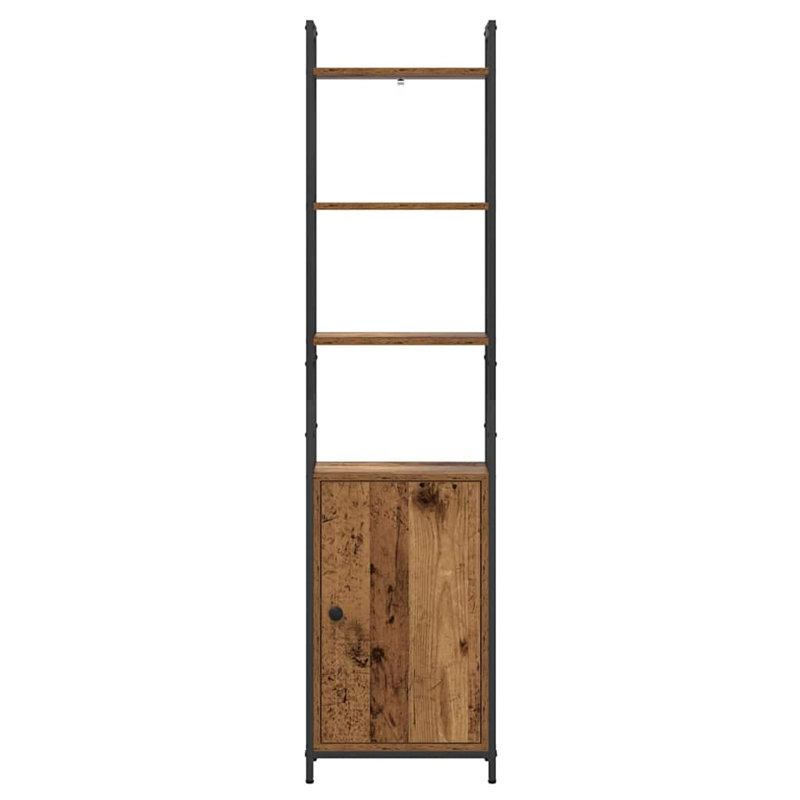 161cm H x 40cm W Steel Book Cabinet Bookcase, Old Wood