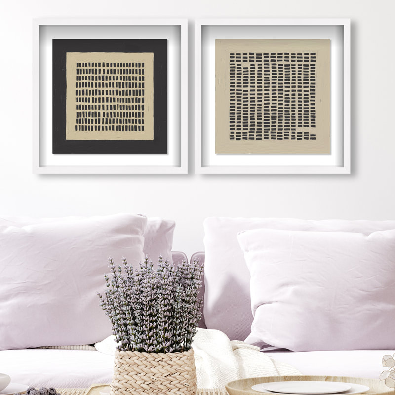 Tiny Windows Set Shadowbox Abstract Print by Oliver Gal, Black Frame, 12 x 12, 17.5"H x 17.5"W, White Shadowbox