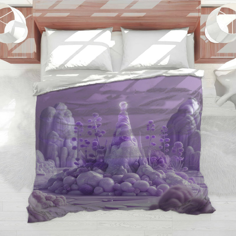 Surreal Purple Landscape Comforter, Twin