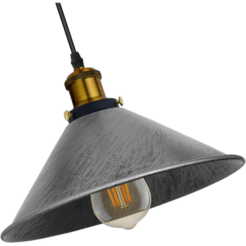 Modern Industrial Cone Pendant Light | Adjustable 1-Light Ceiling Fixture for Kitchen Islands, Dining Areas & Hallways, No