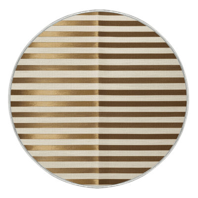 Tapis beige à rayures horizontales lavable à la machine