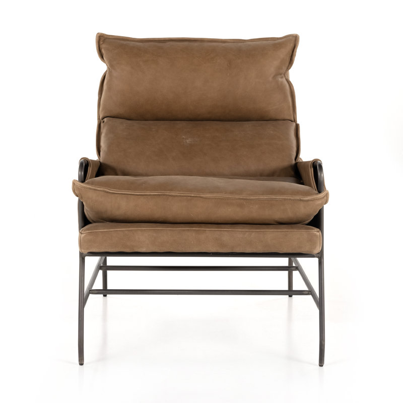 Taryn Slipcovered Side Chair, Gris Gunmetal, Palermo Drift Top Grain Leather