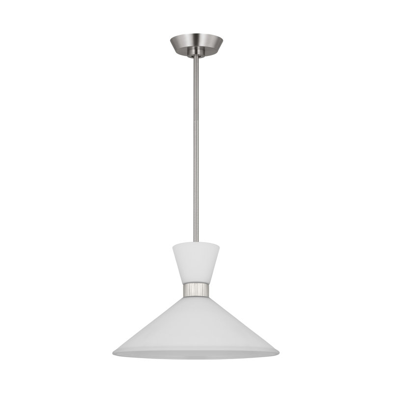 Luminaire suspendu moyen 1 lumière Belcarra, Acier brossé