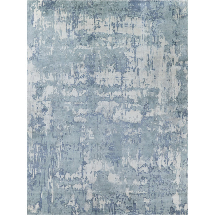 Laguna Abstract Hand-Loomed Blue Area Rug