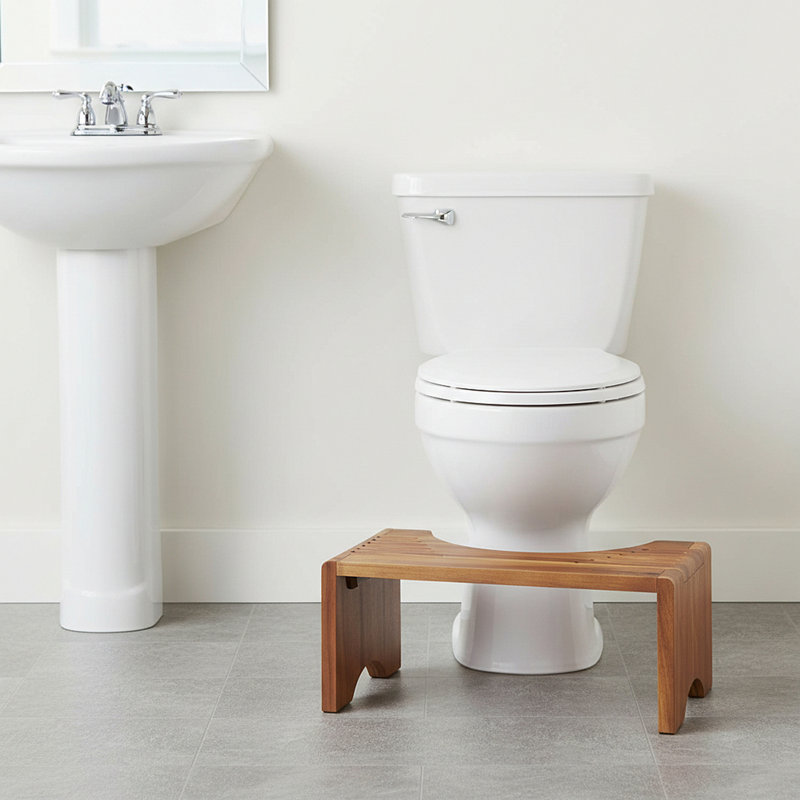 Toilet Stool 7 Inch Height Foldable Design - Adult Bathroom Squat Stool With Non-Slip Feet, Supports 200 Lbs,  Constipation Relief