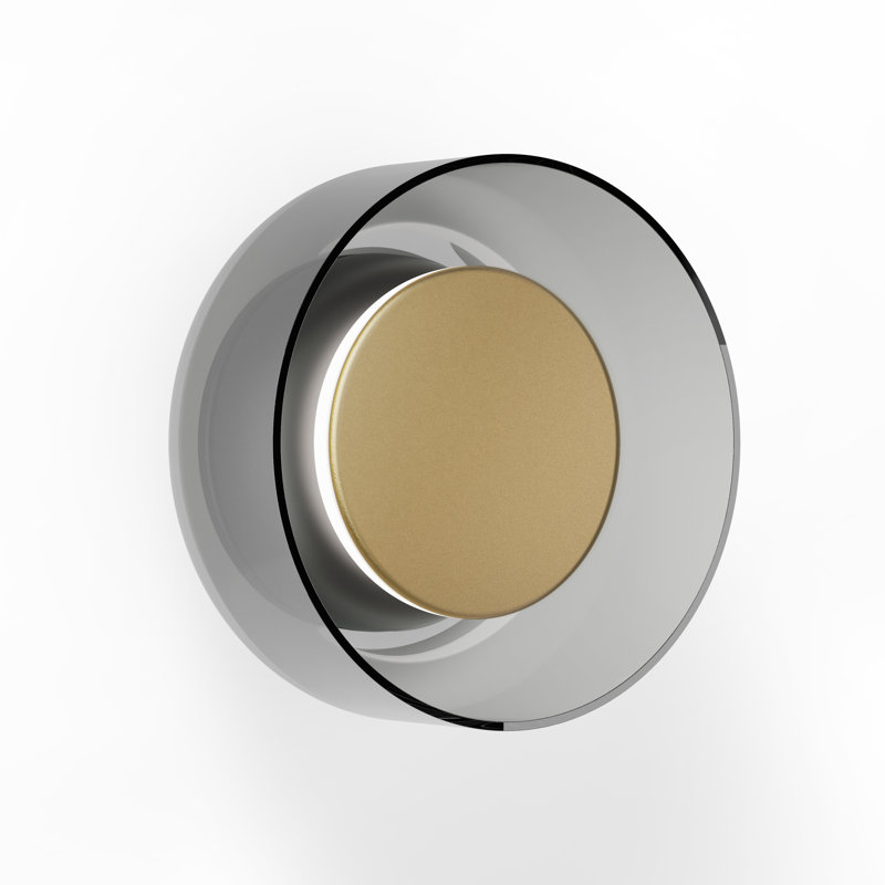 Totem Wall Sconce 3 CCT, Matte Black/Brushed Brass, Gray