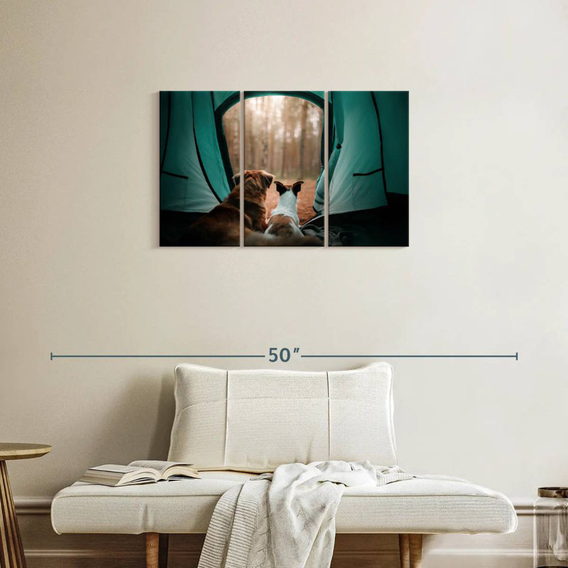 Brampt Dogs In Tent, 20" H x 33" W
