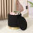 Teddy Fleece Round Ottoman With Storage-1719178833