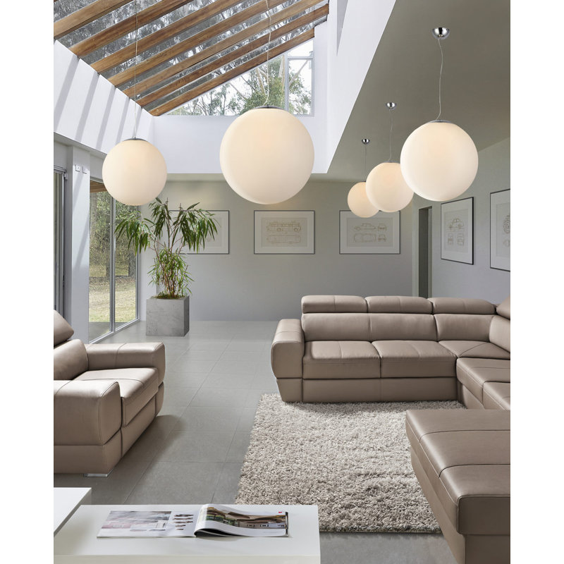 1 - Light Chrome Sphere Pendant, 50cm H x 50cm W x 50cm D
