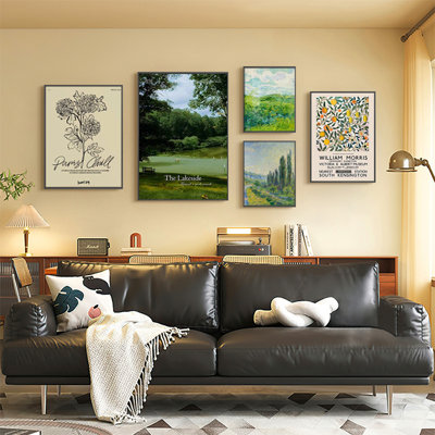 Mid-Century Modern Canvas Rectangular 5 Pieces Wall art set for Living Room