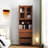 Fold-Out Convertible Writing Table,  Desk Bookcase With Shelf And Drawer Multi-Function Home Office Workstation