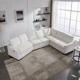 Rysing Modern 129.59'' Chenille Pull Out Couch Pull Out Sofa Sleeper Sofa Sofa Bed Sectional Sofa