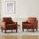 Upholstered Armchair with Solid Wood Legs (Set of 2)