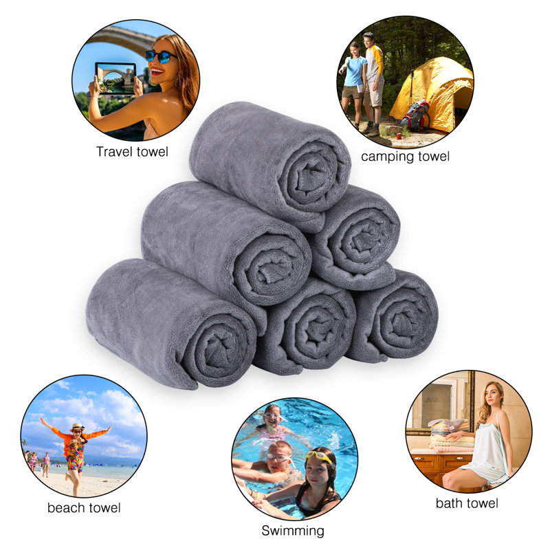 Sonoita Microfiber Bath Towels, Gray