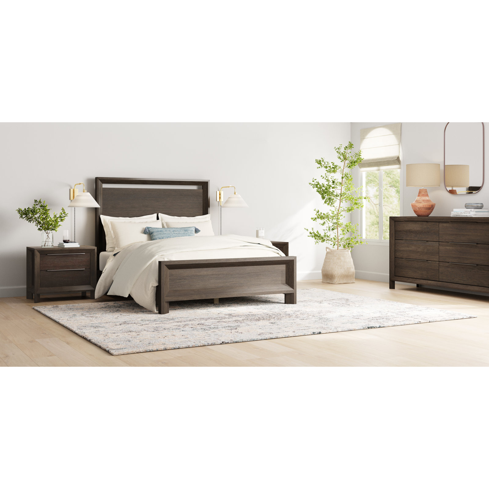 Endicott Gray Beige Hand-Tufted Abstract Rug, Rectangle 9' x 12'