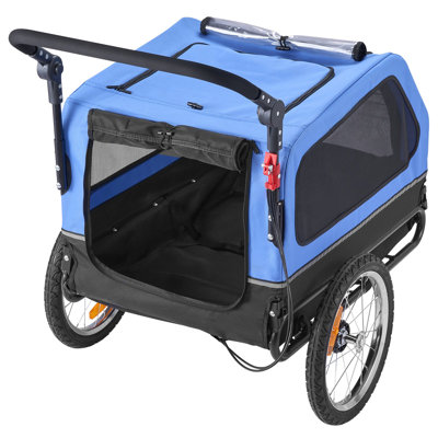 Dog Bike Trailer, Supports Up To 88 Lbs, Pet Cart Bicycle Carrier For Small And Large Dogs, Easy Folding Frame With Quick Release Wheel, Universal Bicycle Coupler, Reflector, Flag, Internal Leash