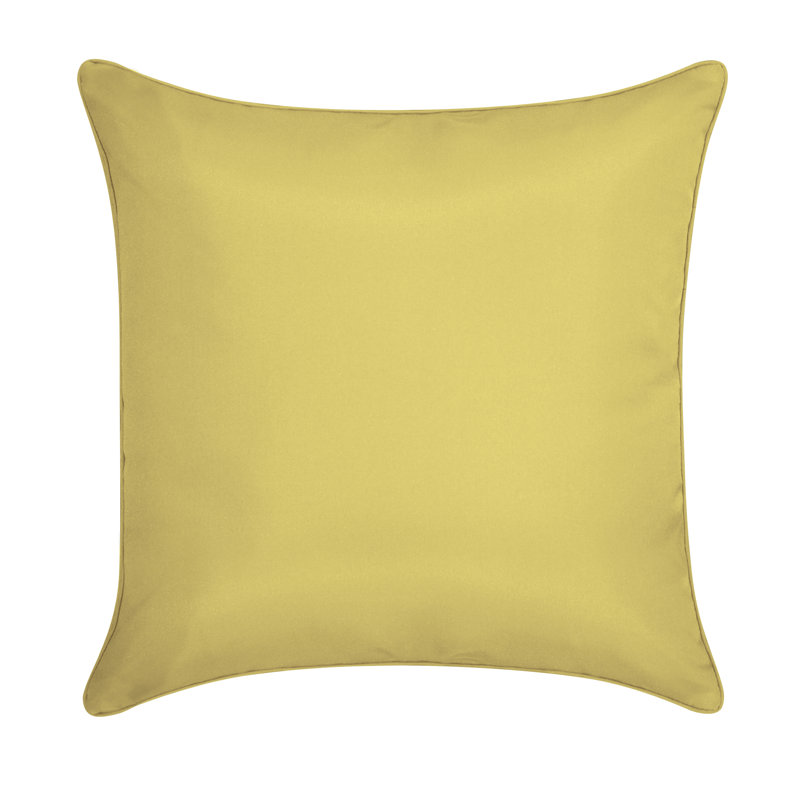 Appliqued Outdoor Reversible Throw Pillow, Citron