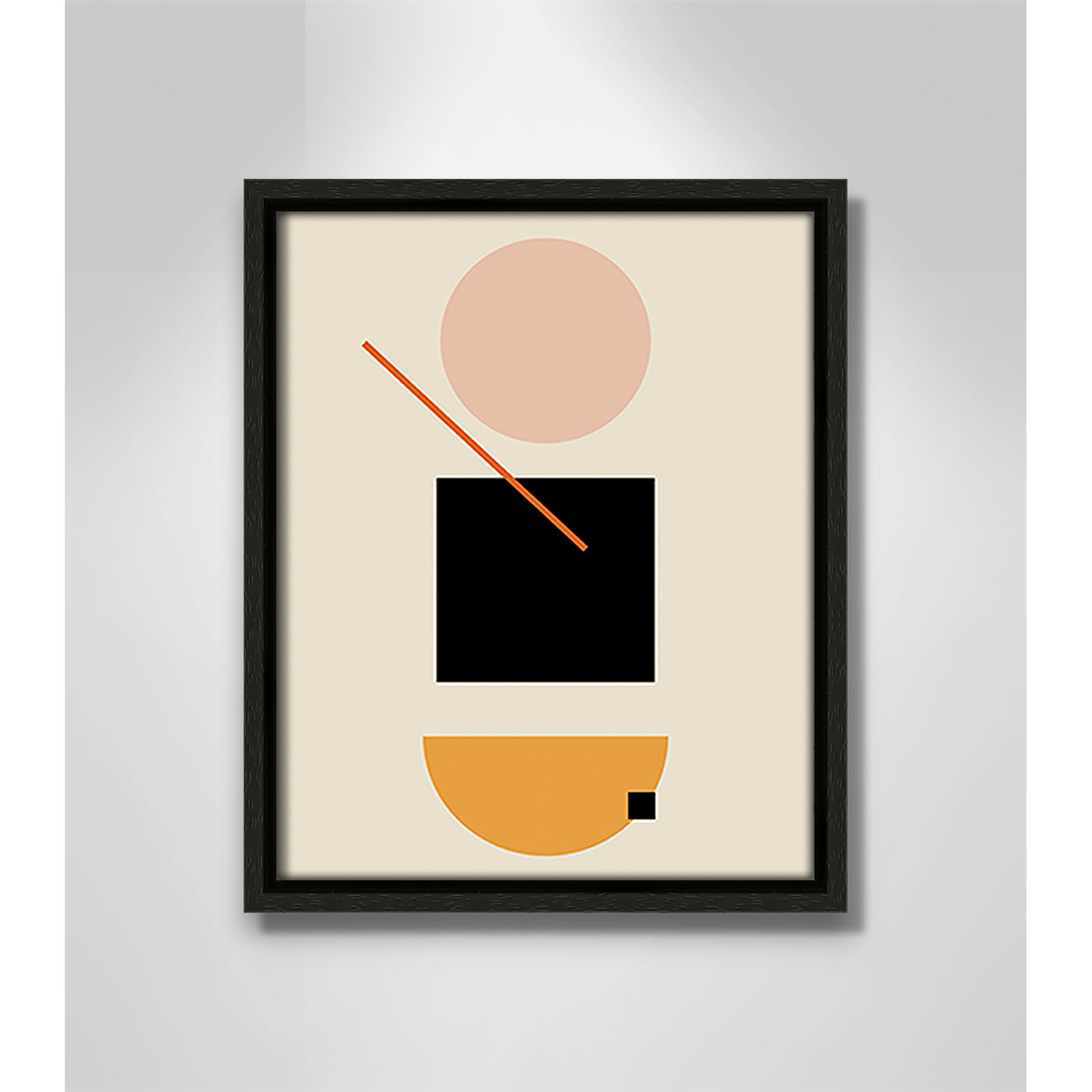 Simple Shapes Print, Espresso Framed, 11.5" H x 9.5" W x 2" D