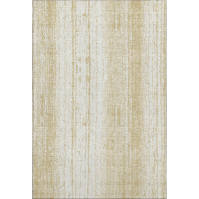 Premium Machine Washable Prisco Gold Rug
