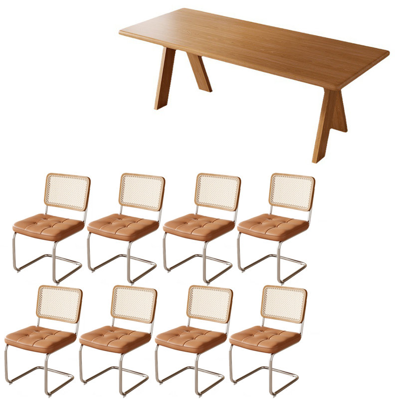 Ensemble de table de salle à manger en bois massif de style japonais, H 29,50 po x L 86,60 po x l 35,40 po