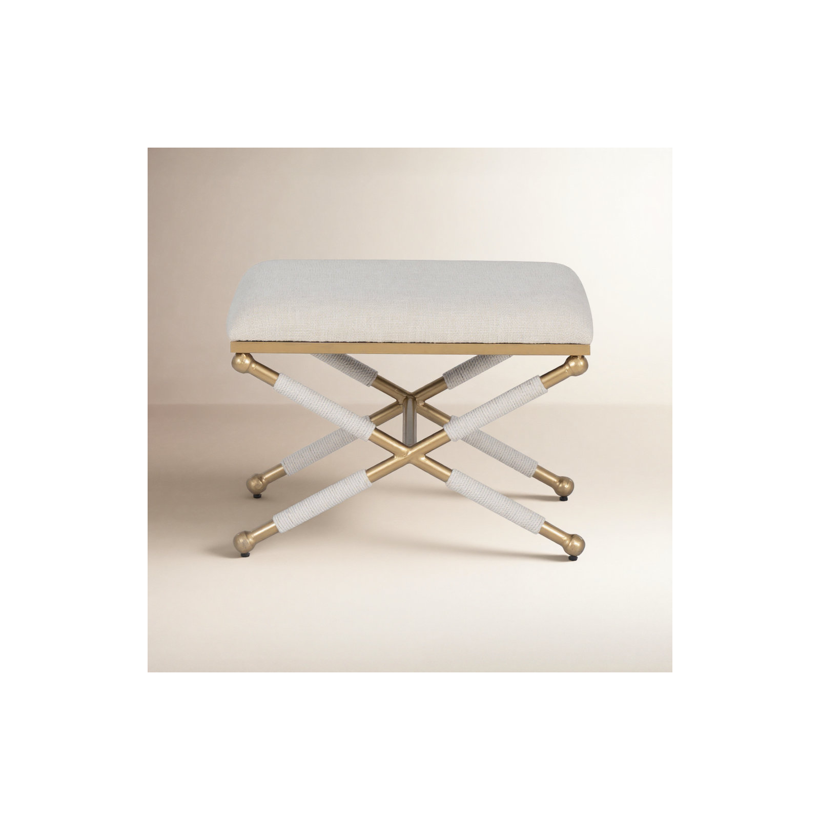 Metal Accent Stool, Gold