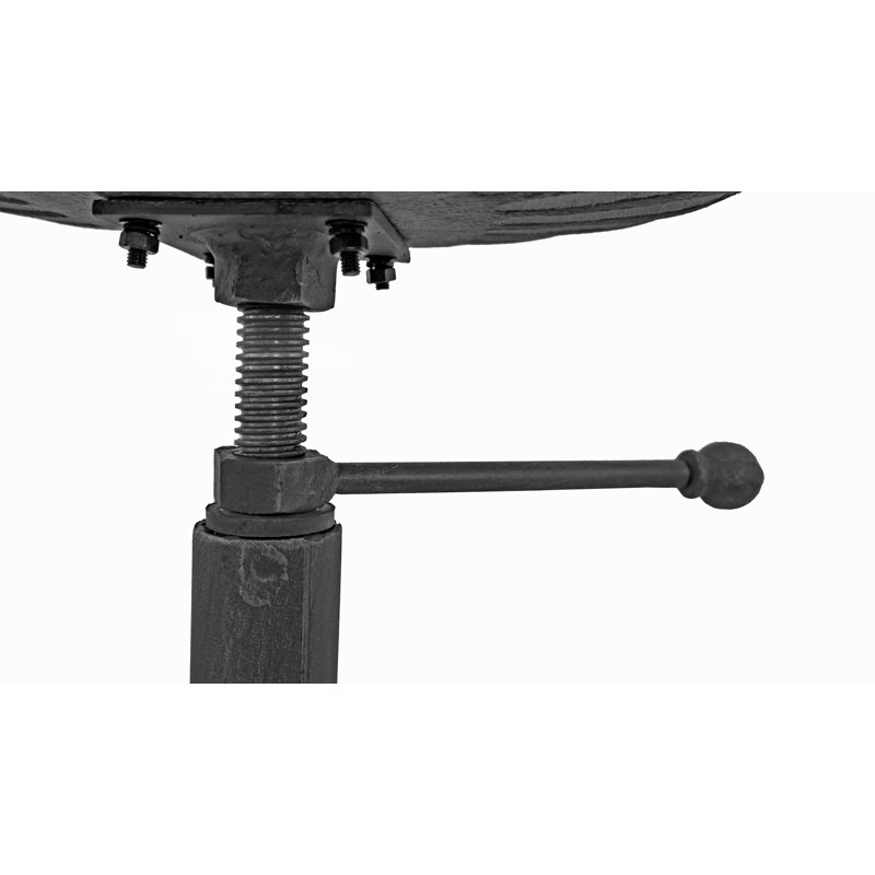 Sublette Swivel Adjustable Height Counter Stool with Metal Frame, Black