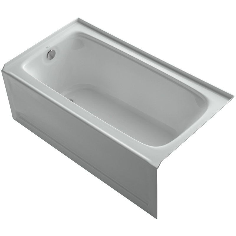 Bancroft 60" x 32" Soaking Bathtub, Ice Grey, Left