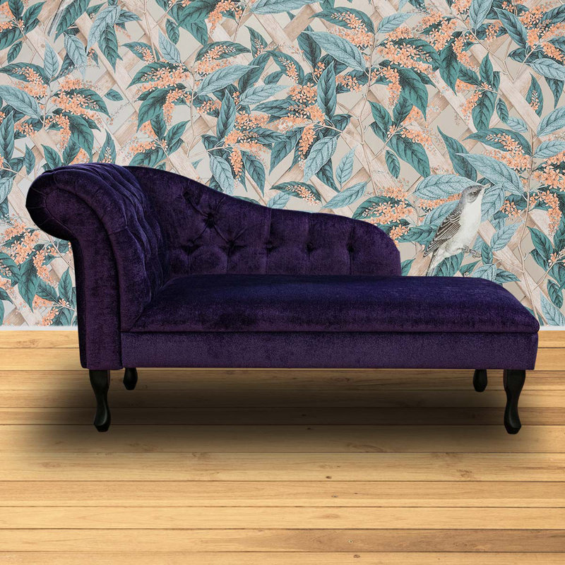 Upholstered Chaise Lounge, Black