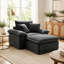 Canapé-lit d'angle surdimensionné avec assise profonde et pouf amovible à 2 niveaux, pour salon, sans assemblage, couleur polaire en peluche.-2058521255