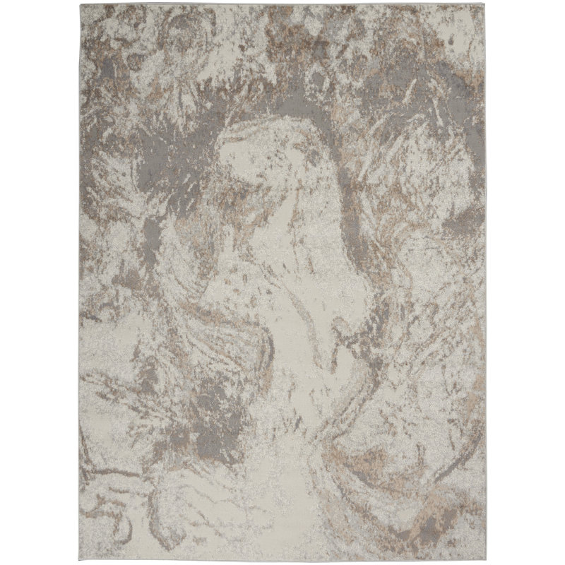 Alysia Brown/Gray/Beige Area Rug, Rectangle 4' x 6'