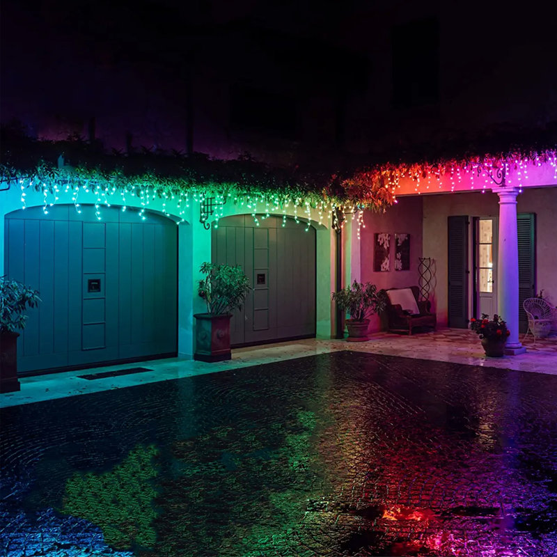 Twinkly Icicle App-controlled Led Christmas Lights With 190 Rgb (16 Million Colors) Leds. Clear Wire. Indoor And Outdoor Smart Lighting Decoration
