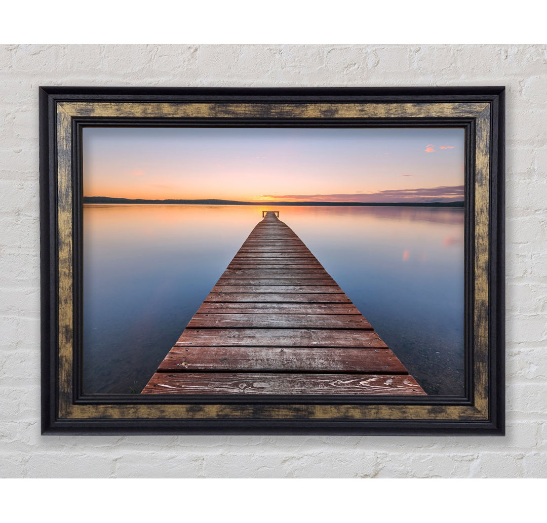 Gerahmtes Poster Tranquil Dock To The Sun