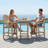 Durable 3-piece Hdpe Patio Dining Set, Rustic Style For Balcony Use