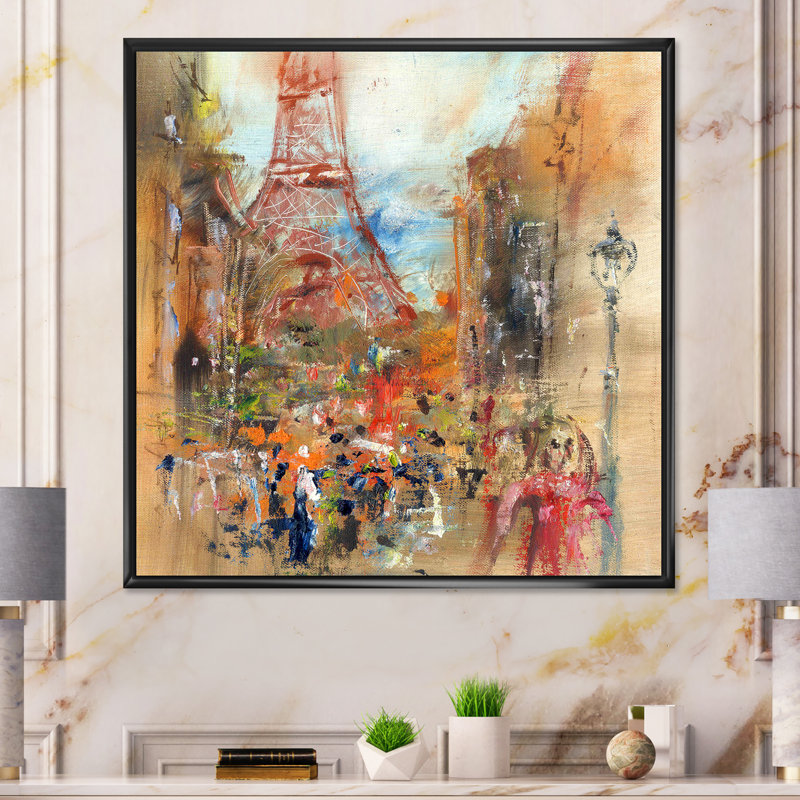 Rue du vieux Paris - On, H 36 po x l 36 po x P 1,5 po, Cadre flottant noir