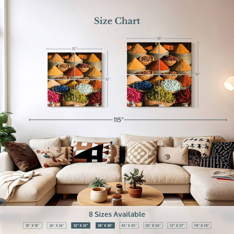 Yarlin Marrakesh Market Spices, 32" H x 32" W