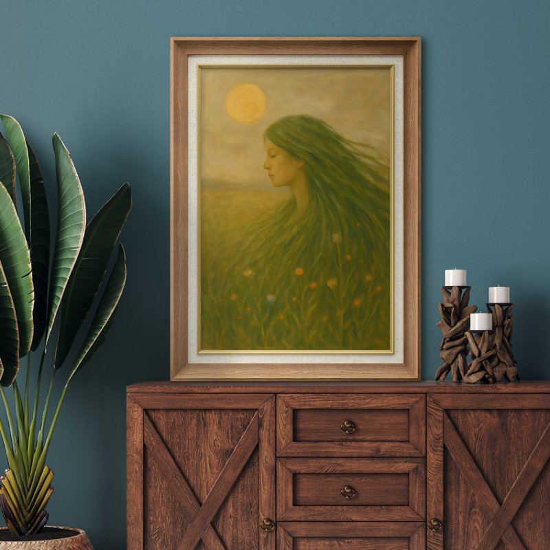«Dream Ones», profil vert, pré, scène de soleil, impression sur toile encadrée, H 36 po x l 26 po x P 1,5 po