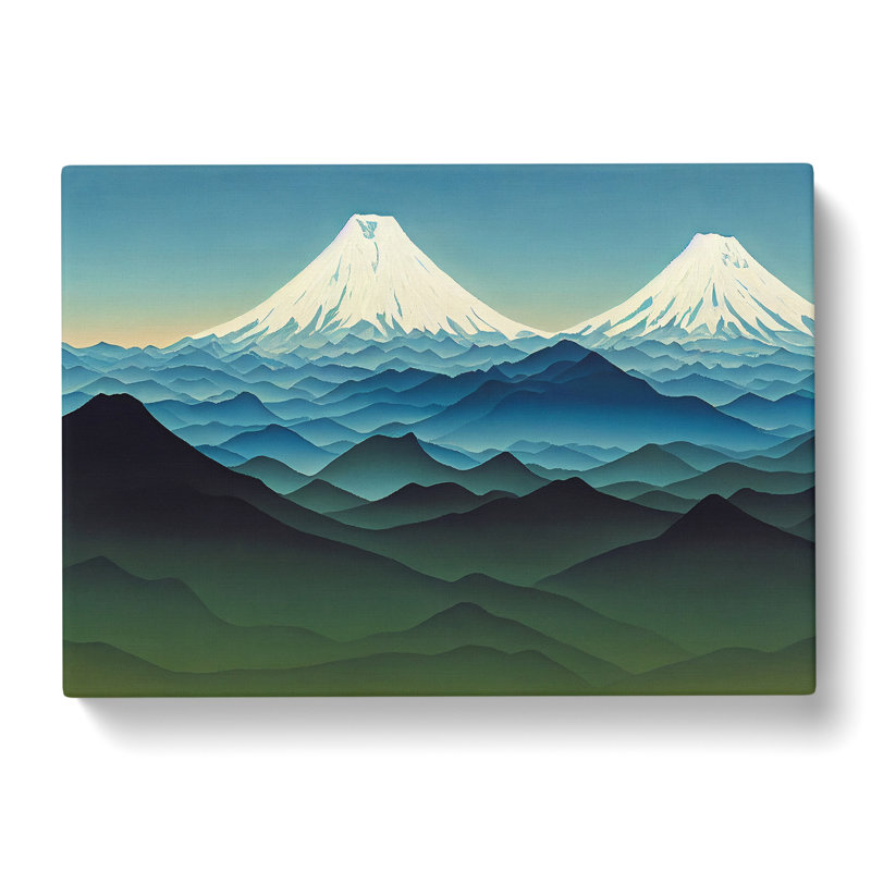 Enticing Japanese Mountains - Wrapped Canvas Print