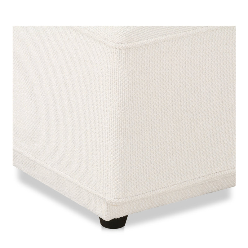 Catalya Upholstered Ottoman, Novax White Boucle