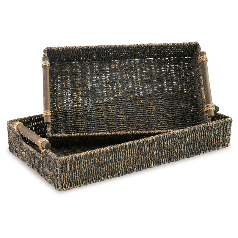 Jameer Tray - Set of 2, Antique Gray