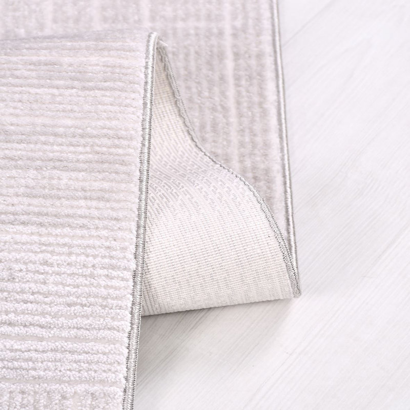 Tapis beige moderne lavable à la machine, Tapis de couloir 3 pi 4 po x 13 pi 2 po